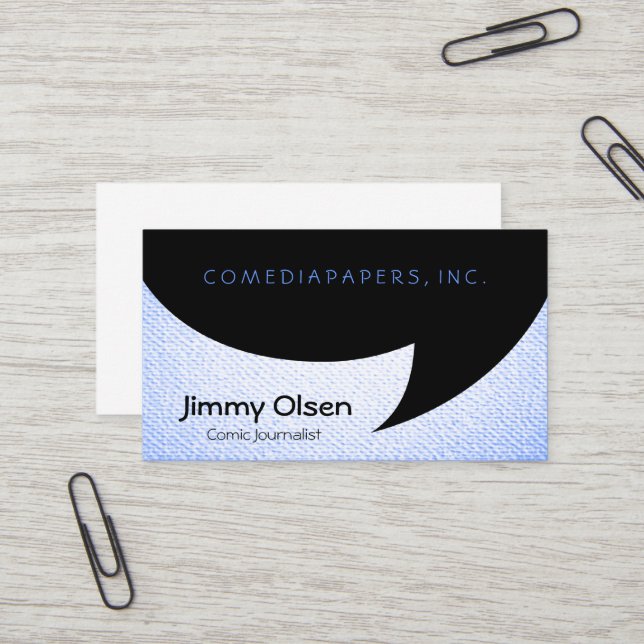 Comic Speech Bubble Business Card (Front/Back In Situ)