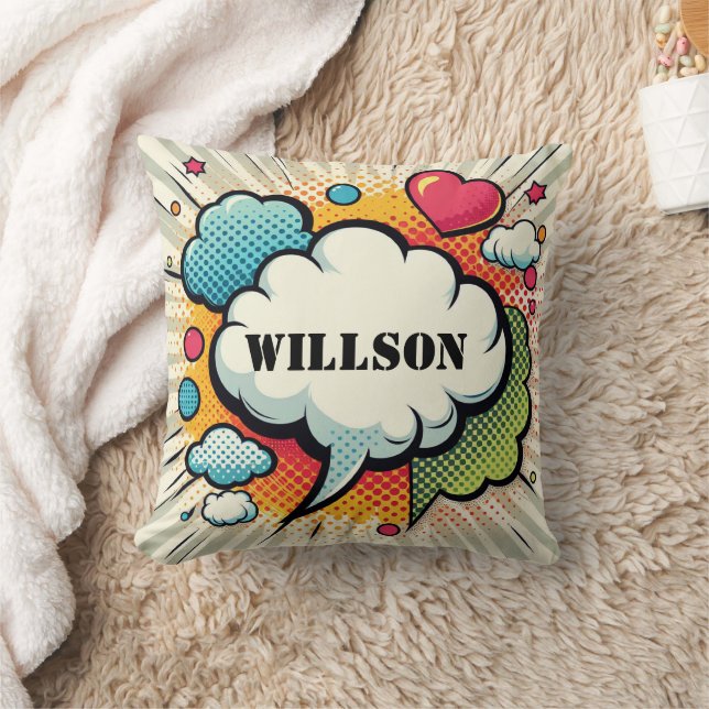 Comic Speech Bubble Pattern Cushion (Blanket)