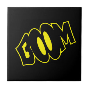 Comic Speech Bubbles Ceramic Tile Boom Your Colour
