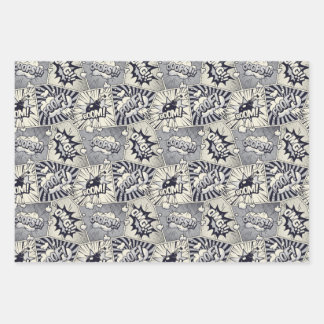 Comic Speech Bubbles Pop Art Wrapping Paper Sheet