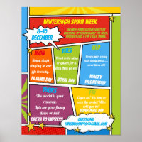 COMIC Spirit week school flyer SUPER HERO