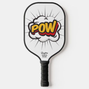 Comic Strip Action Bubble POW Custom Text Name Pic Pickleball Paddle