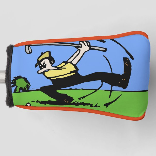 Comic Strip Golfer Golf Head Cover (Front)