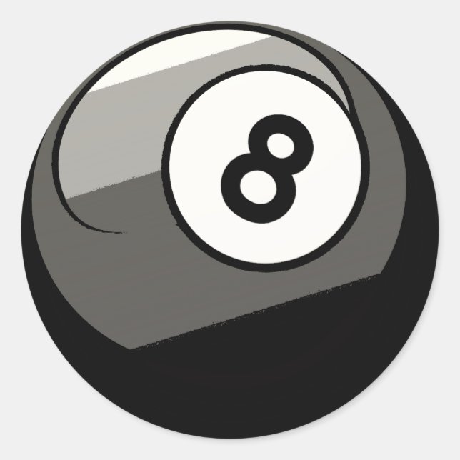 Comic Style 8 Ball Classic Round Sticker (Front)