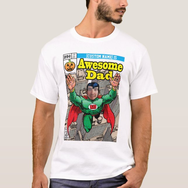 Comic style customisable Superhero T-Shirt (Front)