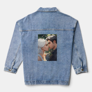comic style denim jacket