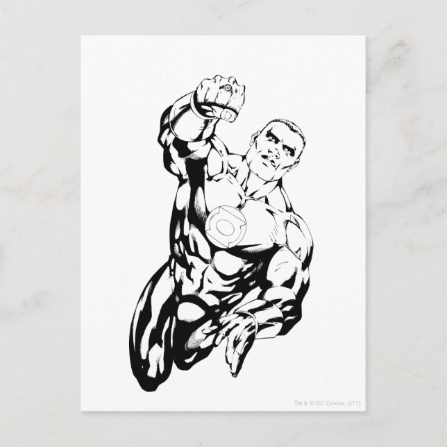 Comic Style - Flying Up, Black and White Postcard (Front)