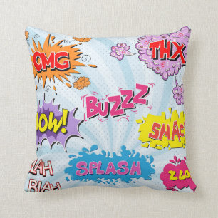 Comic Style Girly Super Hero Design Cushion