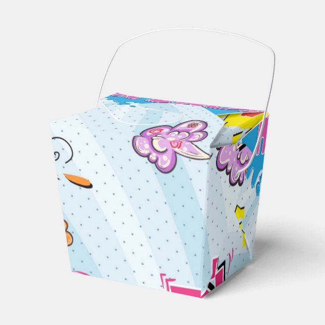 Comic Style Girly Super Hero Design Favour Box (Front Side)