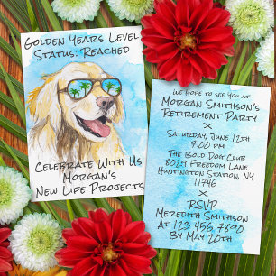   Comic Style Golden Years Funny Retirement Party Invitation