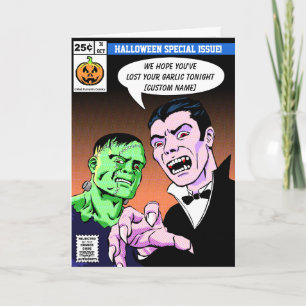 Comic Style Halloween Greetings Card