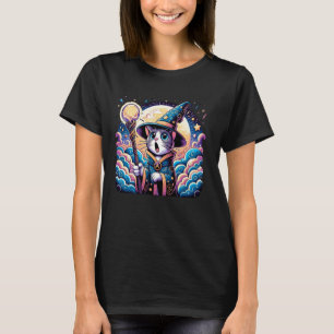 Comic Style Kitten Lover Funny Reaction Wizard Cat T-Shirt