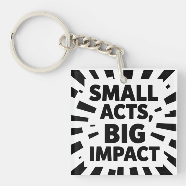 Comic-Style Motivational Illustration – "SMALL ACT Key Ring (Front)