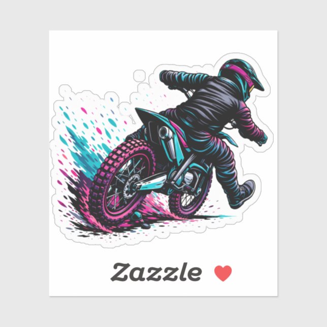 Comic Style Motocross Rider Mud Splash  (Sheet)