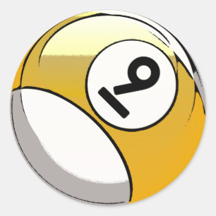 Comic Style Number 9 Billiards Ball Classic Round Sticker
