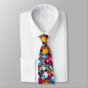 Comic Style Pattern Tie