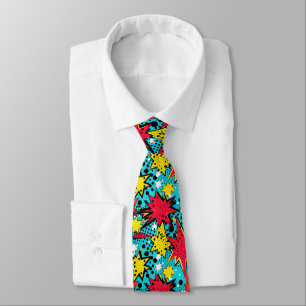 Comic Style Pattern Tie