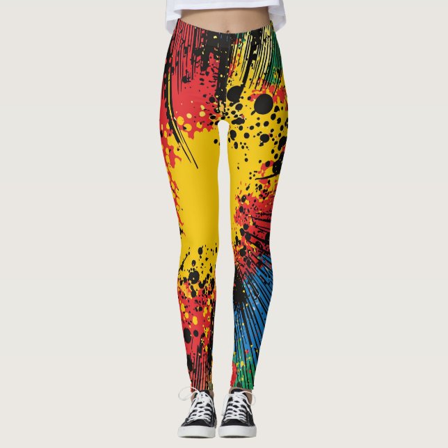 Comic Style Pop Art Explosion (10) Leggings (Front)