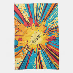 Comic Style Pop Art Explosion (11) Tea Towel
