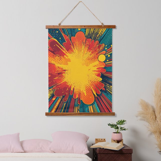 Comic Style Pop Art Explosion (1) Hanging Tapestry (Bedroom)