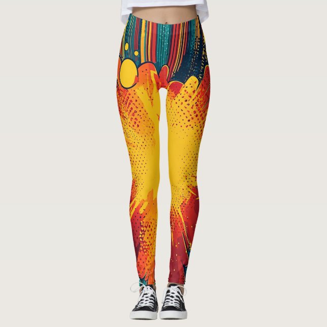 Comic Style Pop Art Explosion (1) Leggings (Front)