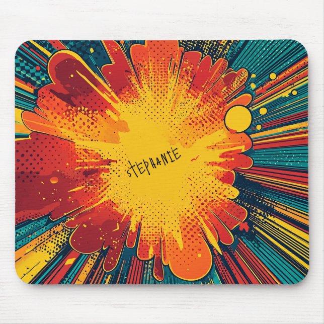 Comic Style Pop Art Explosion (1) Mouse Mat (Front)