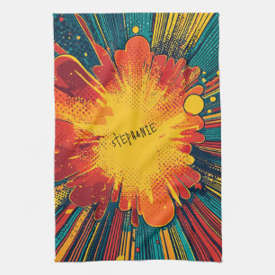 Comic Style Pop Art Explosion (1) Tea Towel