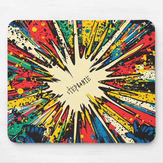 Comic Style Pop Art Explosion (2) Mouse Mat (Front)