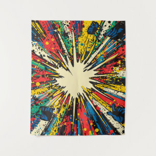 Comic Style Pop Art Explosion (2) Tapestry