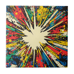 Comic Style Pop Art Explosion (2) Tile