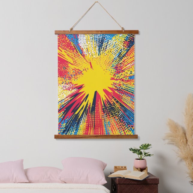 Comic Style Pop Art Explosion (3) Hanging Tapestry (Bedroom)