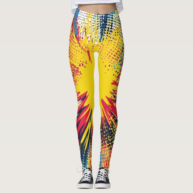 Comic Style Pop Art Explosion (3) Leggings (Front)