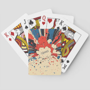 Comic Style Pop Art Explosion (4) Playing Cards