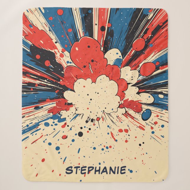 Comic Style Pop Art Explosion (4) Sherpa Blanket (Front)