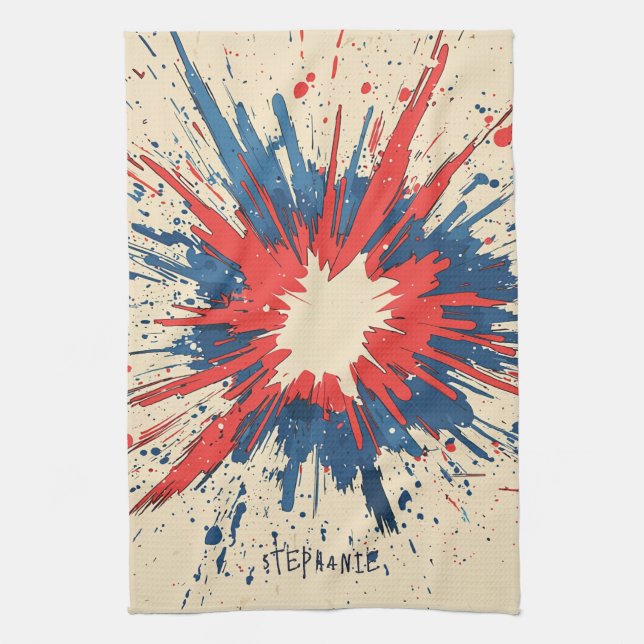 Comic Style Pop Art Explosion (5) Tea Towel (Vertical)