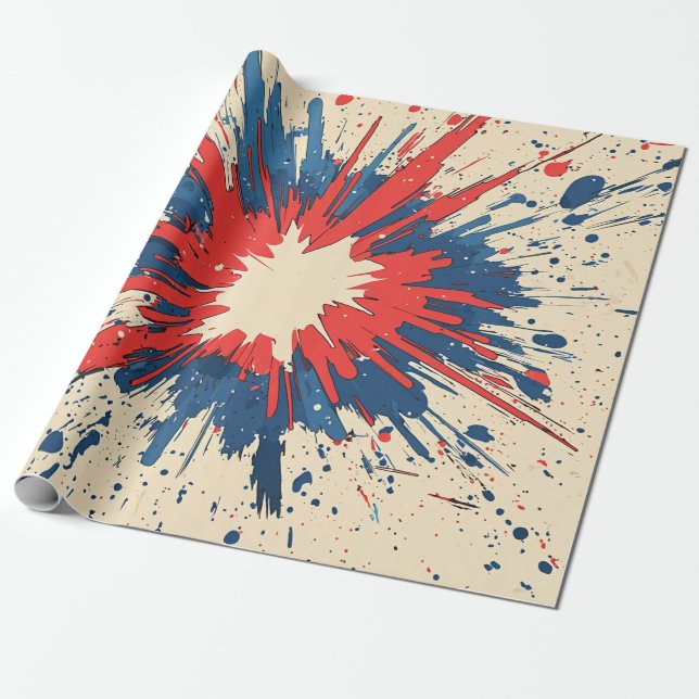 Comic Style Pop Art Explosion (5) Wrapping Paper (Unrolled)