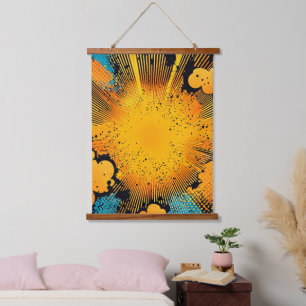 Comic Style Pop Art Explosion (8) Hanging Tapestry
