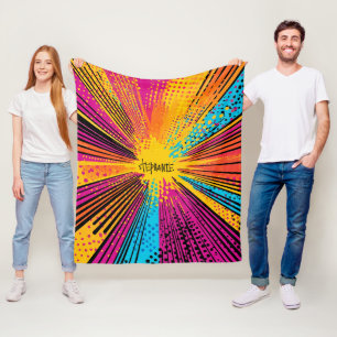Comic Style Pop Art Explosion (9) Fleece Blanket