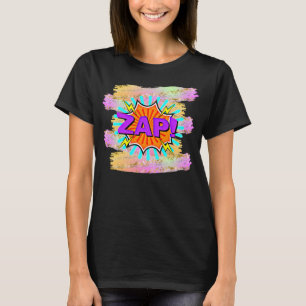 Comic Style Pop Art Retro Blue Purple Orange ZAP   T-Shirt