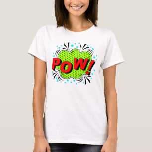 Comic Style Pop Art Retro Red Green POW            T-Shirt