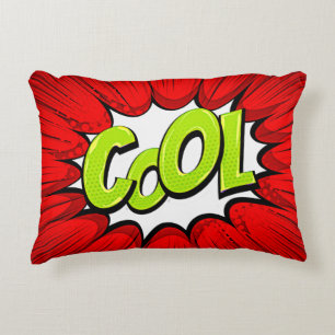 Comic Style Pop Art Retro Red White Green COOL Decorative Cushion