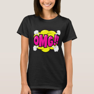 Comic Style Pop Art Retro Yellow Pink Purple OMG T-Shirt