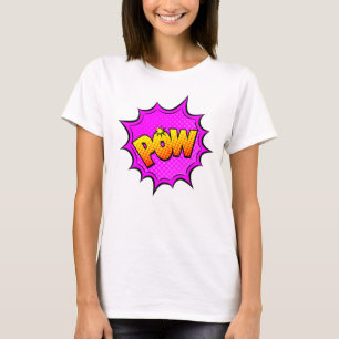 Comic Style Pop Art Retro Yellow Purple Mauve POW T-Shirt