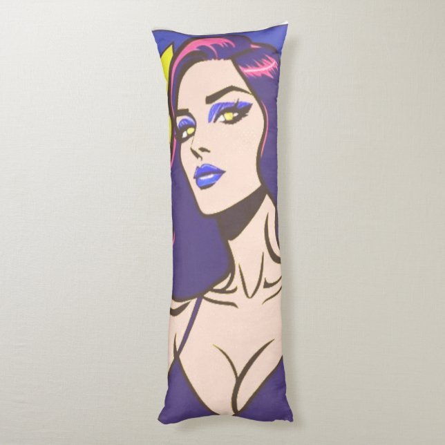 Comic style pretty woman Body Pillow (Back (Vertical))