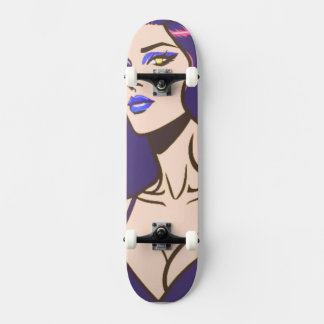 Comic style pretty woman Skateboard
