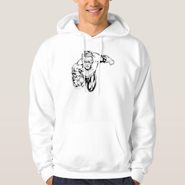 Comic Style - Ring in front, Black and White Hoodie (Front)