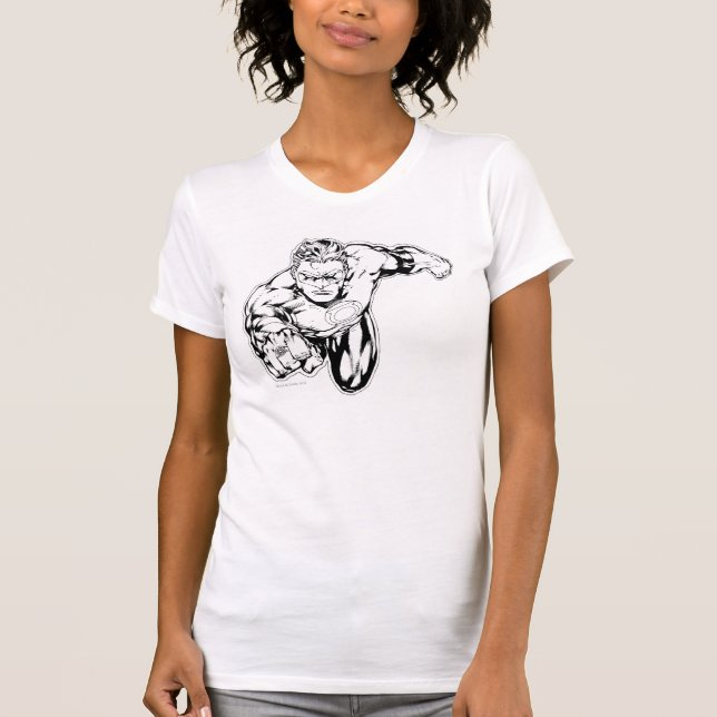 Comic Style - Ring in front, Black and White T-Shirt (Front)