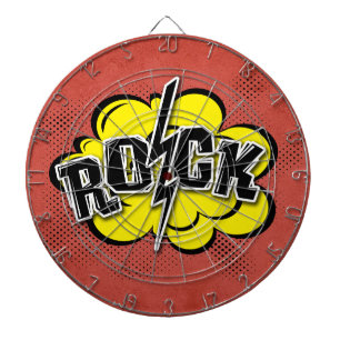 Comic style rock illustration dartboard