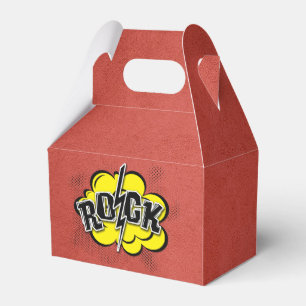 Comic style rock illustration favour box