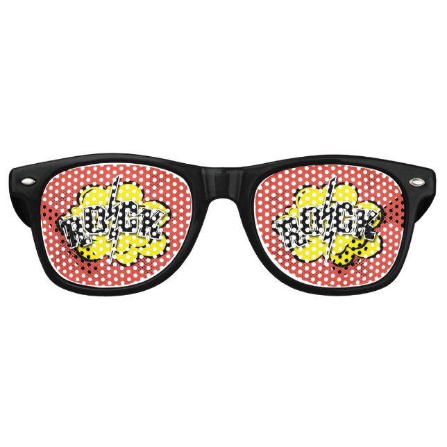 Comic style rock illustration retro sunglasses (Front)